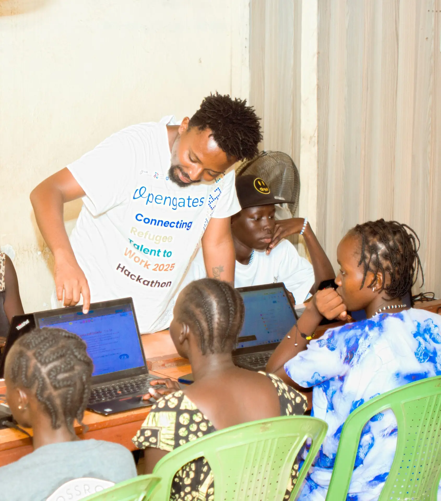 Students in class with the Guide teaching